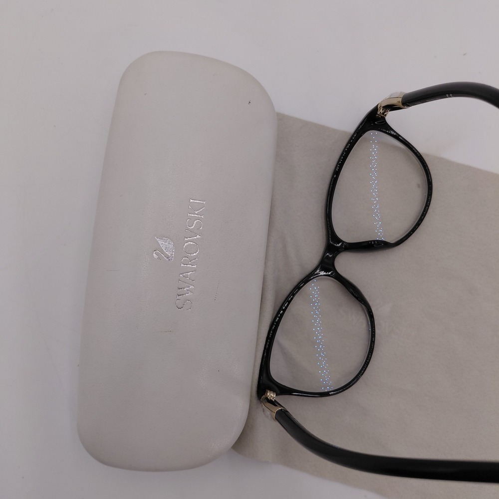 Swarovski SK5311 Womens Plastic Eyeglass & Case Frame Only Crystals Black Luxury - Picture 10 of 11